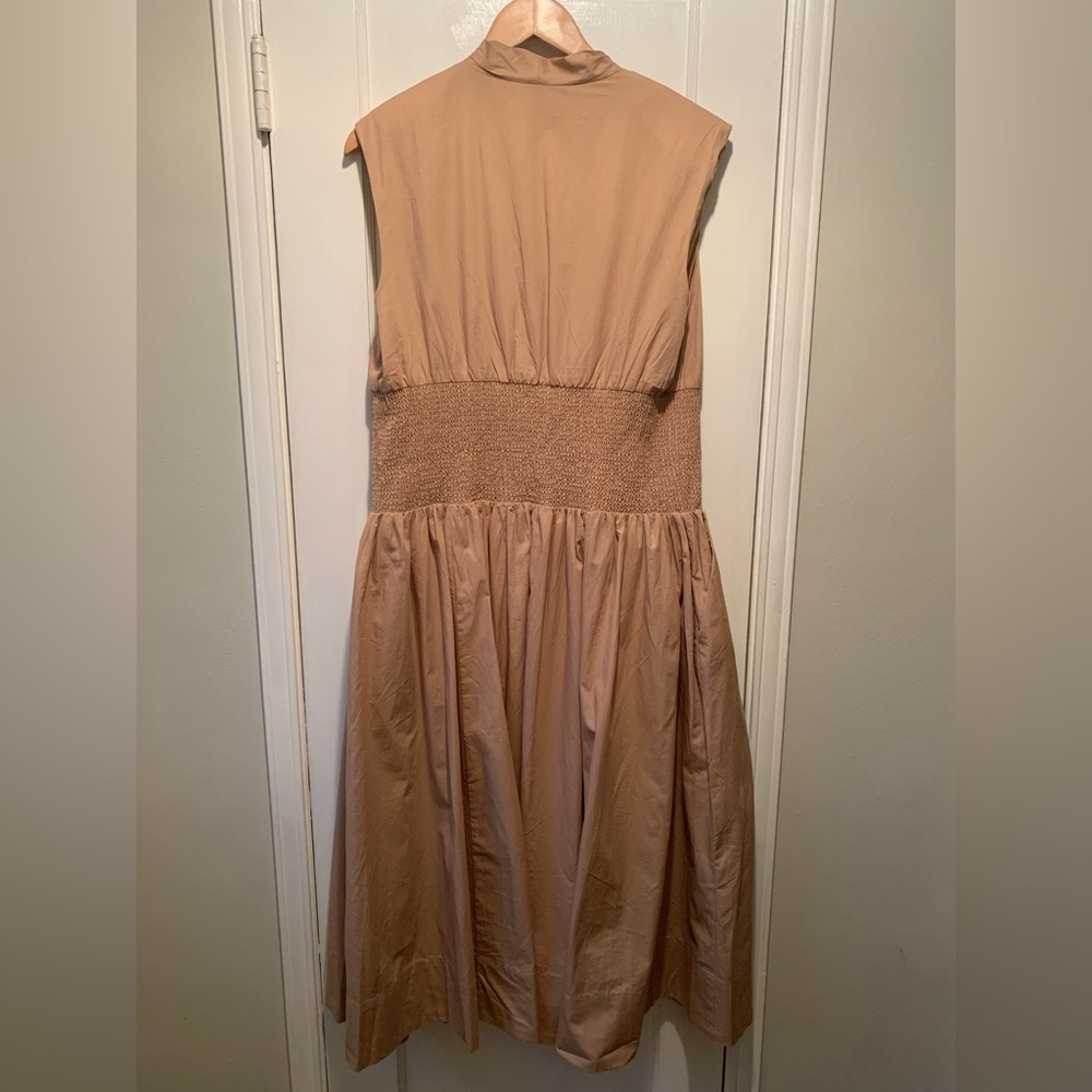 Anthropologie Tommie Cap Sleeve Smocked Front Zip 100% Cotton Plus Size Dress 1X - Picture 5 of 16